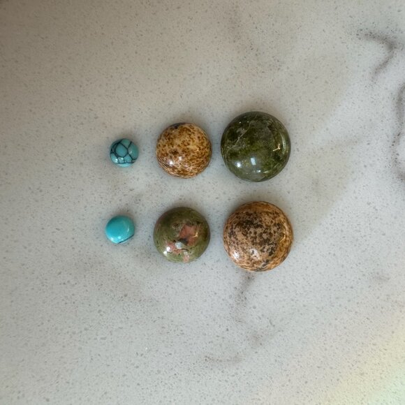 Cabochon Lot with Carnelian, Turquoise, Tigers Eye, Jasper, Onyx - Picture 4 of 15